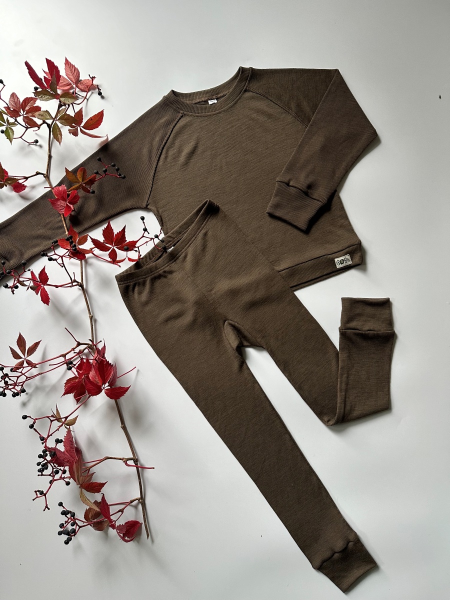 MERINO KOSZULKA BRĄZOWA W PASEK - obrazek 4