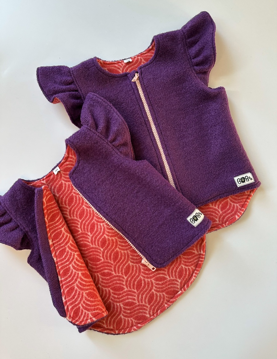 DWUWARSTWOWA FIOLETOWA KAMIZELKA Z SKRZYDEŁKAMI