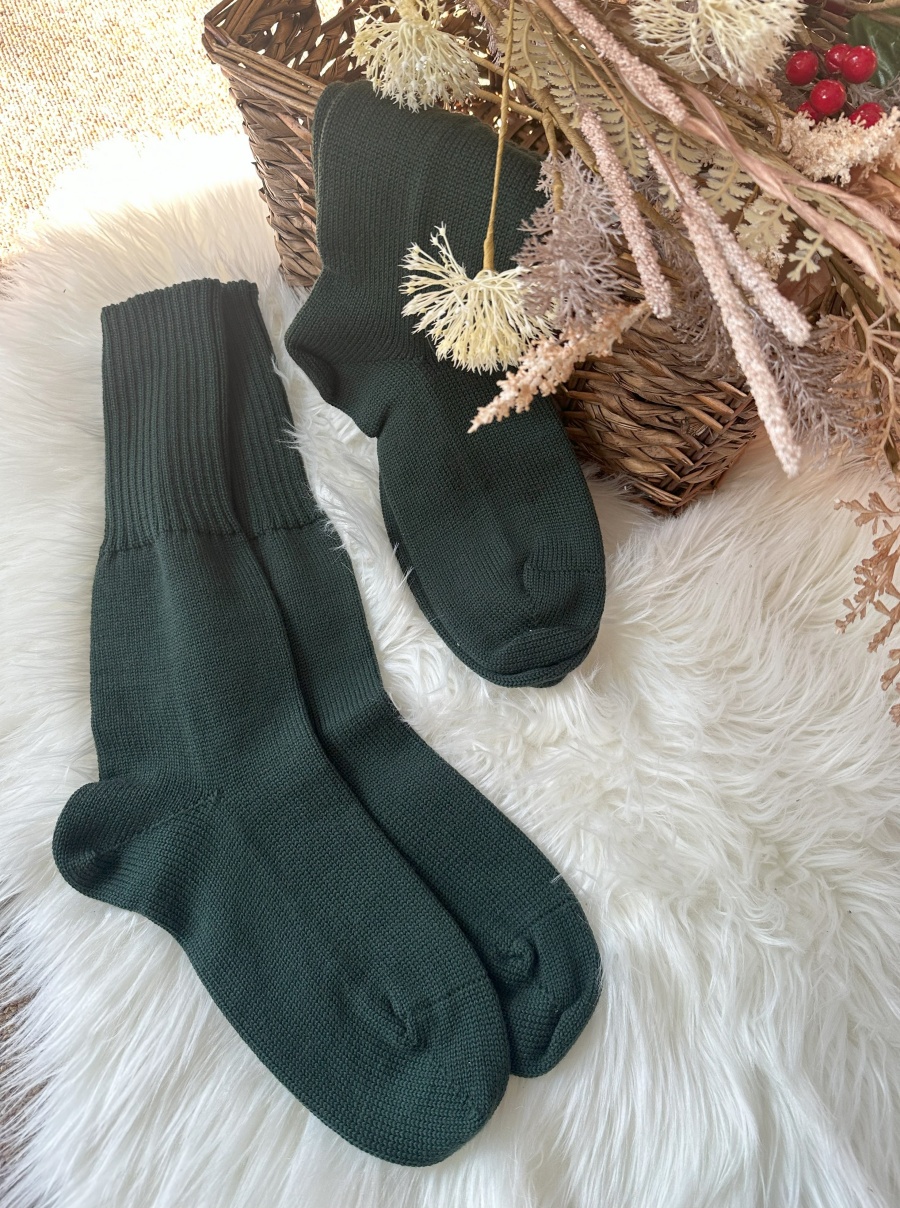 SKARPETKI 100% MERINO WYSOKIE ZIELONE