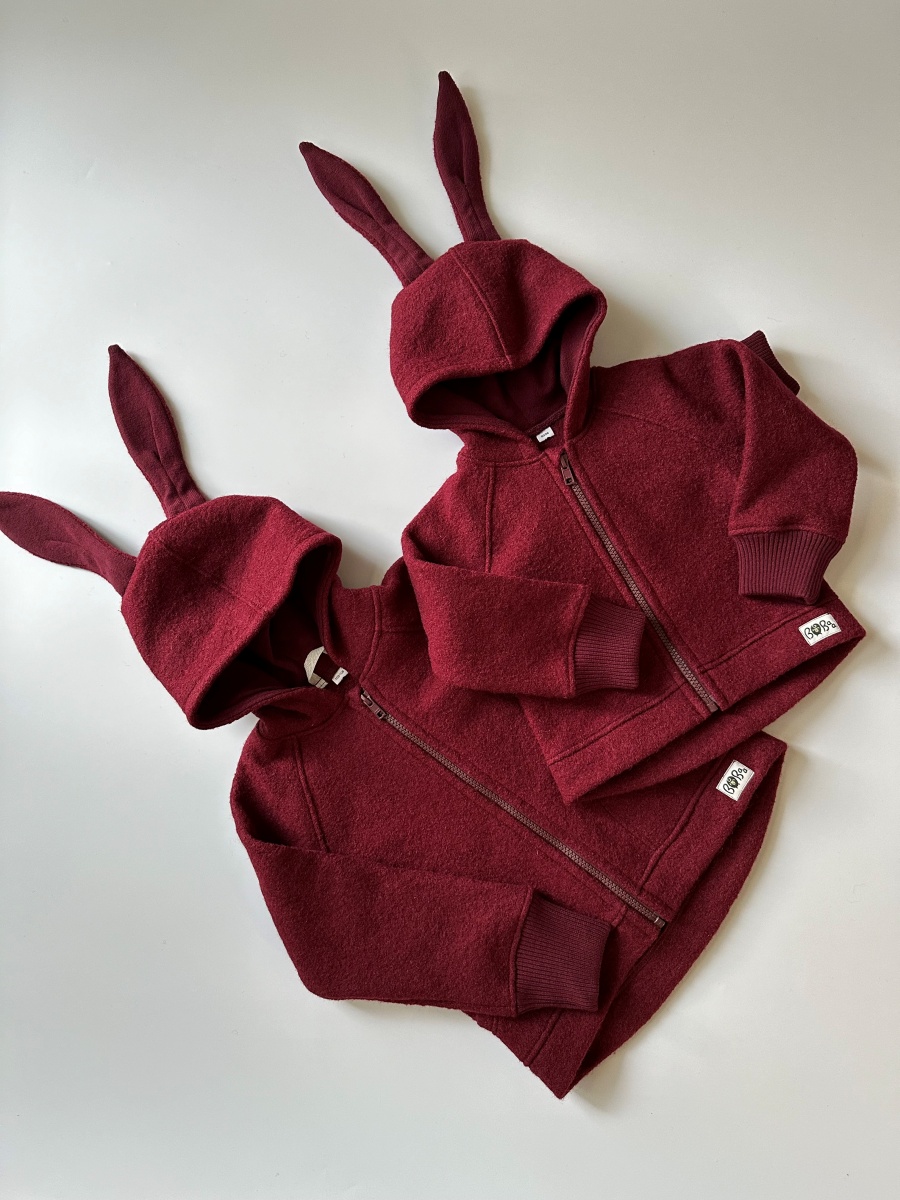 WEŁNIANA KURTKA WIŚNIOWA