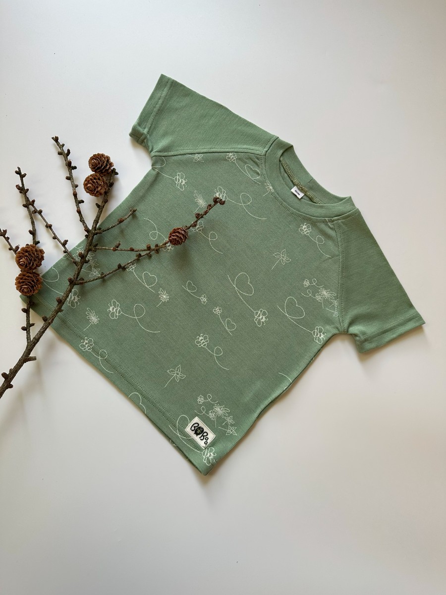 T-SHIRT ZIELONY MERINO JEDWAB