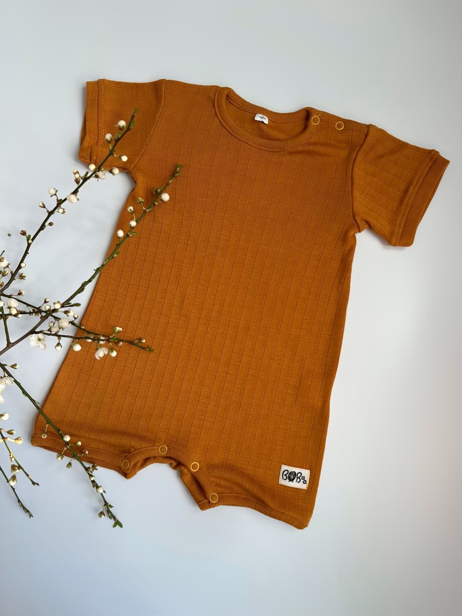 ROMPERS MERINO MUSZTARDOWY