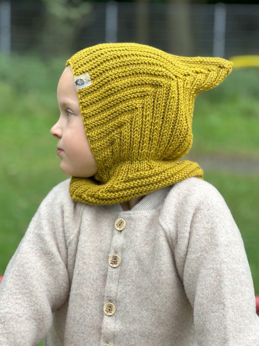 CZAPKA KRASNOLUDKA 100% MERINO MUSZTARDA