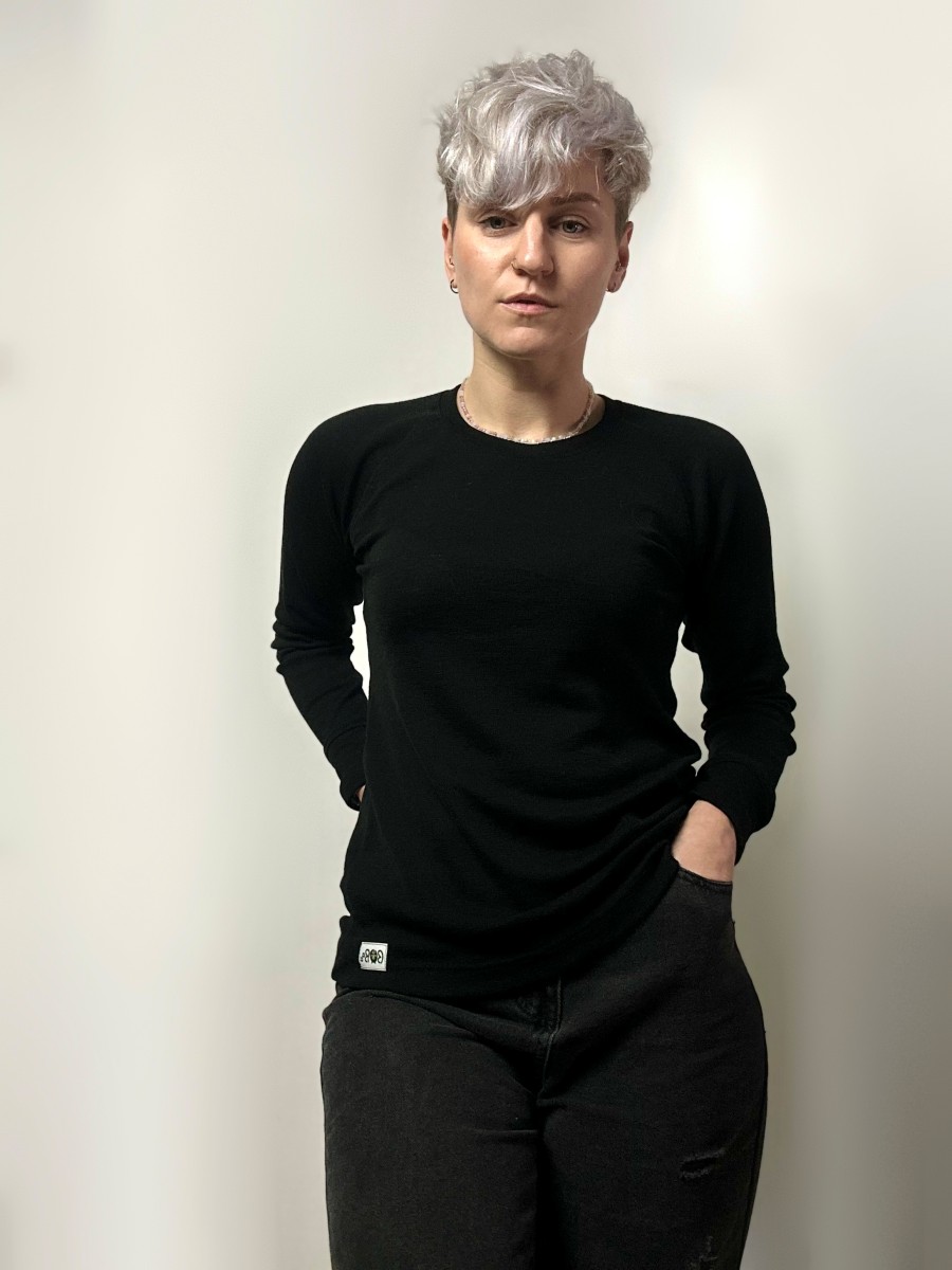 KOSZULKA DLA KOBIET MERINO CZARNA 100% MERINO