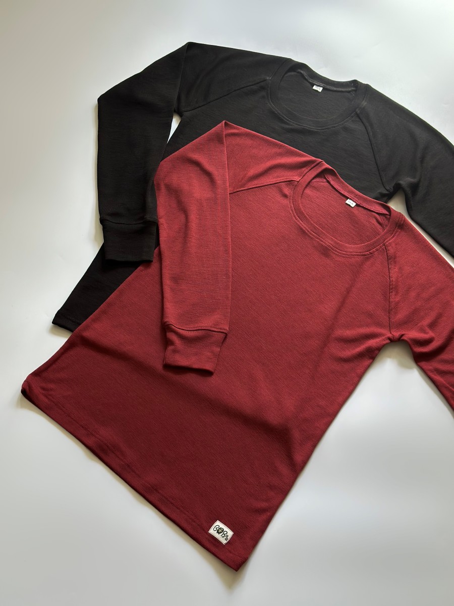 KOSZULKA DLA KOBIET BURGUNDY 100% MERINO - obrazek 6