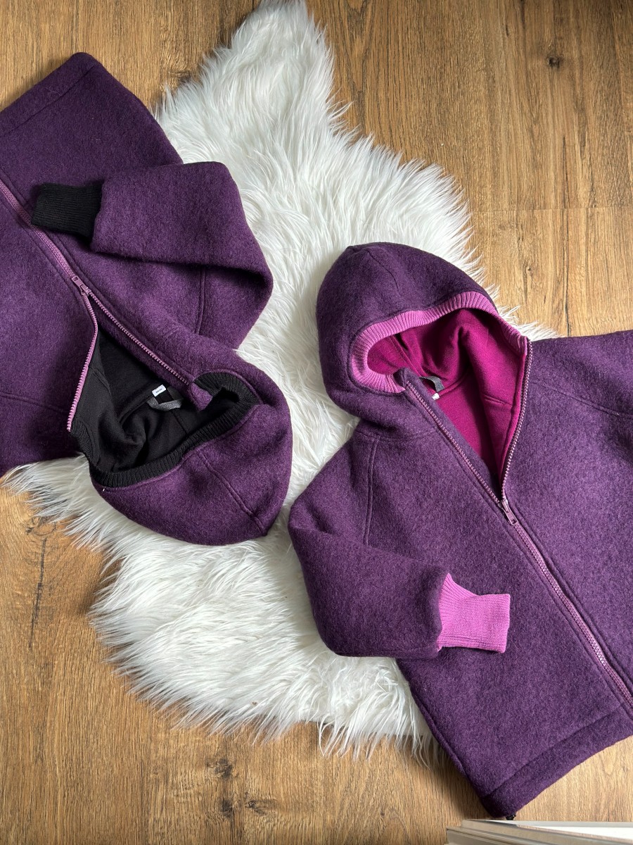 DWUWARSTWOWA KURTKA OVERSIZE Z WEŁNY MERINO - obrazek 4