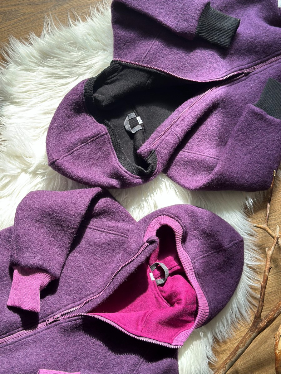 DWUWARSTWOWA KURTKA OVERSIZE Z WEŁNY MERINO - obrazek 3