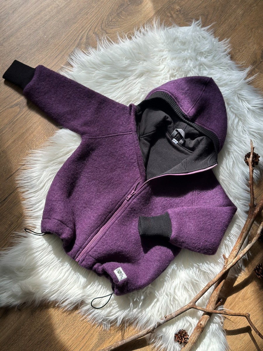 DWUWARSTWOWA KURTKA OVERSIZE Z WEŁNY MERINO