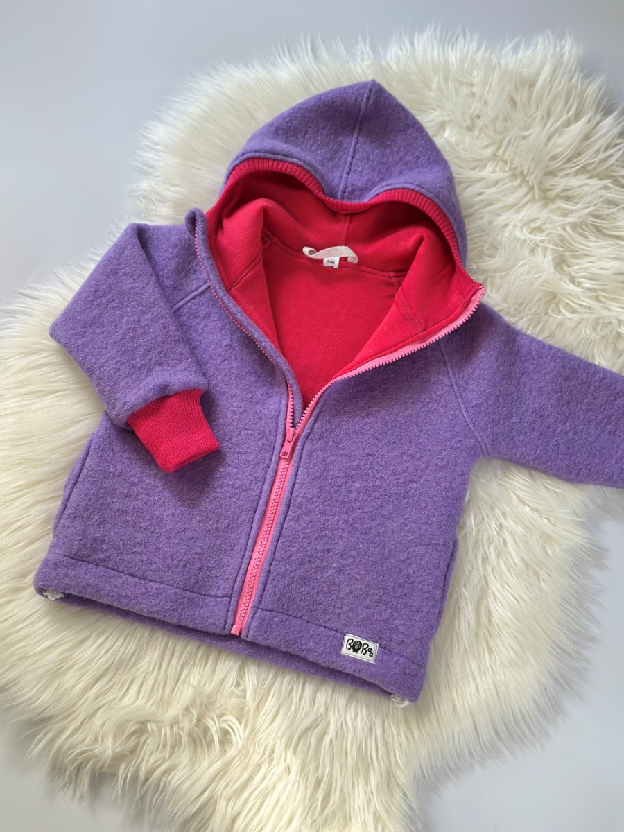 DWUWARSTWOWA KURTKA OVERSIZE Z WEŁNY MERINO + RÓŻ