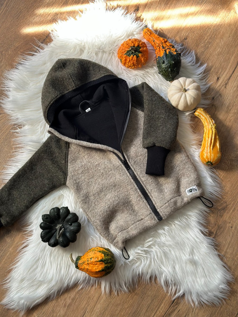 DWUWARSTWOWA KURTKA OVERSIZE Z WEŁNY MERINO